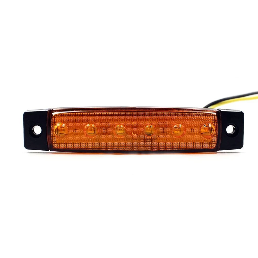30 шт. 6 светодиодный 12 В боковые габаритные индикаторы лампы для автомобиля для грузовика и прицепа (красный, желтый и белый)