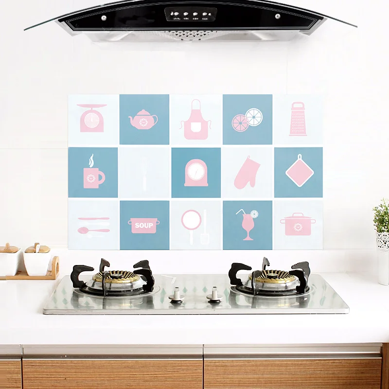 Kitchen Oil-proof Sticker Anti-oil-resistant Wall Stickers Removable Decoration Wall Decal Tile Waterproof Pollution Prevention