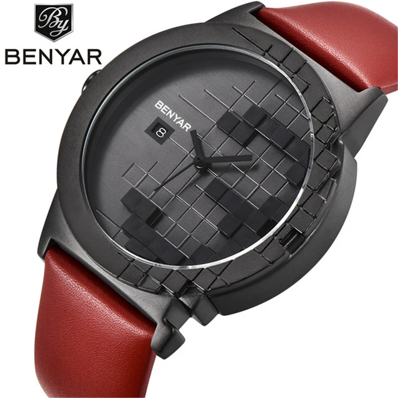 

BENYAR 3D dial date automatic top ladies fashion casual sports watch leather luxury brand bracelet crystal dress ladies watch