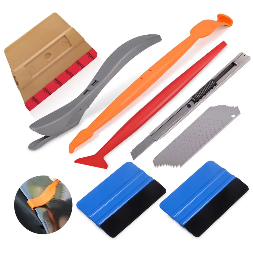 

FOSHIO Car Window Tint Tool kit Magnetic Tinting Wrapping Squeegee Vinyl Car Wrap Stickers Tool Carbon Fiber Film Cutter Knife