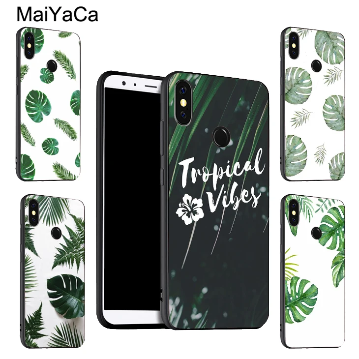 

MaiYaCa Monstera Leaves Palm Tree Phone Case For Xiaomi Redmi 5 Plus S2 6A Note 5 Pro 7 5A 4X Mi 8 6X A2 6 9 Max 3 Mix 2s Cover