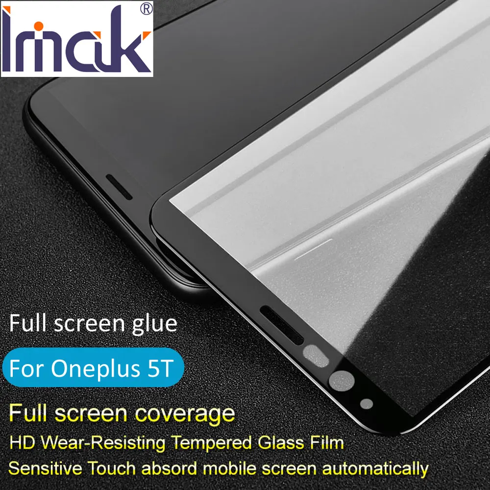 

Imak Pro+ Version Full Screen Glue Cover Protective Tempered Glass For Oneplus 5T 2.5D Curved oleophobic