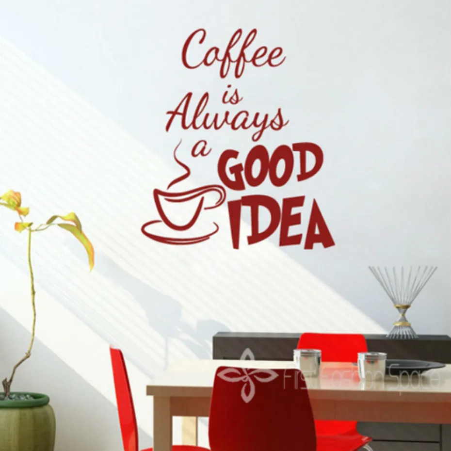 Coffee is Always a Good Idea Vinyl Wall Decal Sticker Inspiration Quote Art for Kitchen Dinging Room Home Decor Size 35x38cm Coffee is Always a Good Idea Vinyl Wall Decal Sticker Inspiration Quote Art for Kitchen Dinging Room Home Decor Size 35x38cm
