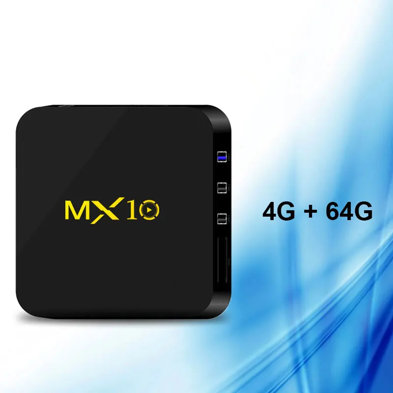 

MX10 Android 8.1 Rockchip RK3328 Smart TV BOX DDR4 4GB Ram 64GB Rom Smart Set-top Box 4K USB 3.0 HDR H.265 Media Player