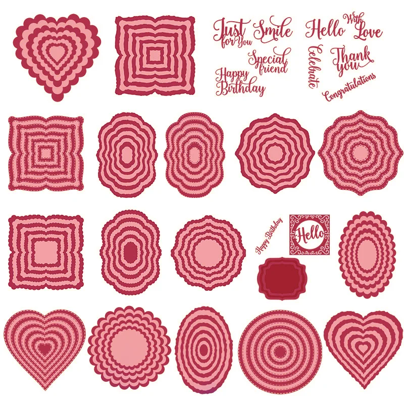 

Heart Square Oval Circle Frame Metal Cutting Dies for Scrapbooking and Cards Making Paper Craft Dies