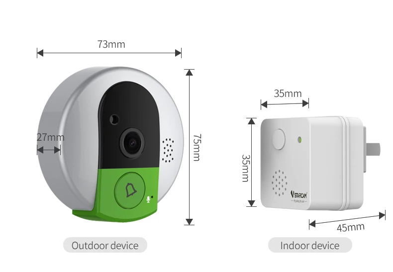 Vstarcam беспроводной дверной звонок HD 720P двухстороннее аудио ночное видение широкий угол видео WiFi безопасности дверной Звонок камера C95/C95-TZ