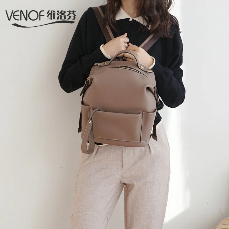 

VENOF Fashion luxury split leather small backpack for women top grade backpack mochilas mujer lady travel shoulder bags for 2019