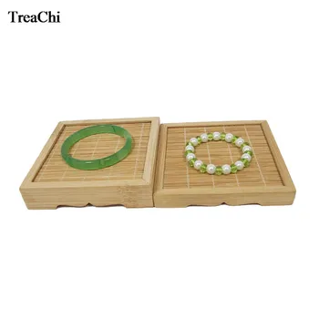

Amazing Natural Bamboo Jewelry Display Case Pormotion Jade Bracelet Bangle Tea Ring Watch Accessory Display Organizer Rack Tray
