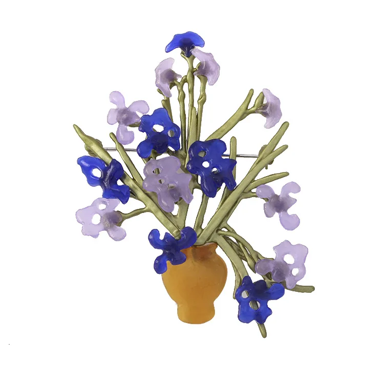 

MISHA USA MM Big Van Gogh Iris Thick new copper lacquer European and American temperament retro corsage accessories