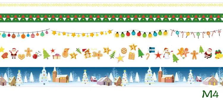 5 шт. Kawaii клейкая лента Рождественская елка Снежный олень декоративная васи лента DIY Скрапбукинг маскирующая лента школьные офисные принадлежности