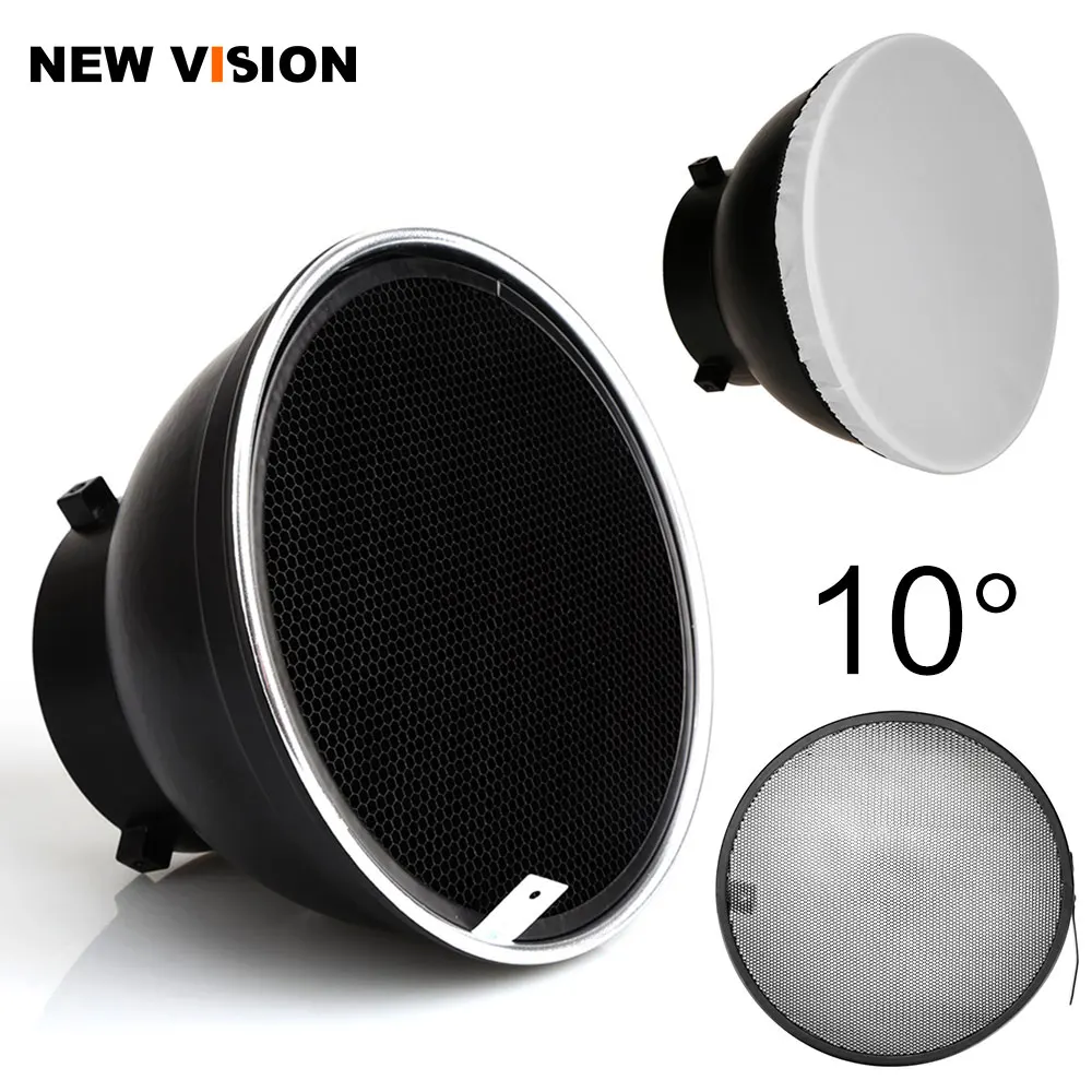 7inch 18cm Standard Reflector Diffuser with 10/20/30/40/50/60 Degree Honeycomb Grid for Bowens Mount Studio Light Strobe Flash photo studio lighting kit Photo Studio Supplies