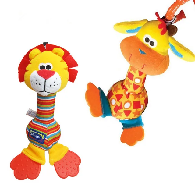 Lucu Bayi Menggantung Mainan Multicolor Kartun Hewan Teether