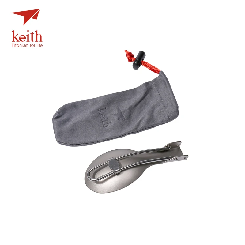 Conjuntos com Flanela Acampamento ao ar Conjunto de Talheres 3 em 1 Keith Titanium Dobrável Colher Garfo Spork Talheres Bolsas Livre 3 Peças 10 Esporte e Lazer