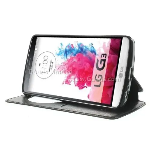 Roar Korea Noble Quick Circle Leather Flip Cover for LG G3 D850 D855 LS990 - Black