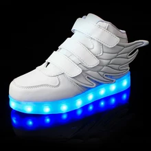 2016 Garçons et Filles De Mode Chaude USB Rechargeable LED Lumière Casual Shoes/Enfants Divertissant Flash Baskets/Enfants Rougeoyant Shoes