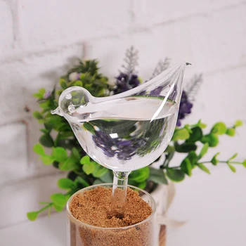 

New Hot Sale Cute Birds Indoor Automatic Glass Bird Shape Simple Watering Device for Garden Plant Flower Water System Home Decor