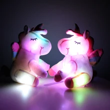 25-40cm LED Einhorn Plüsch Spielzeug Plüsch Licht Up Spielzeug Stofftiere Nette Pony Pferd Spielzeug Weiche Puppe kinder Spielzeug Weihnachten Geburtstag Geschenke