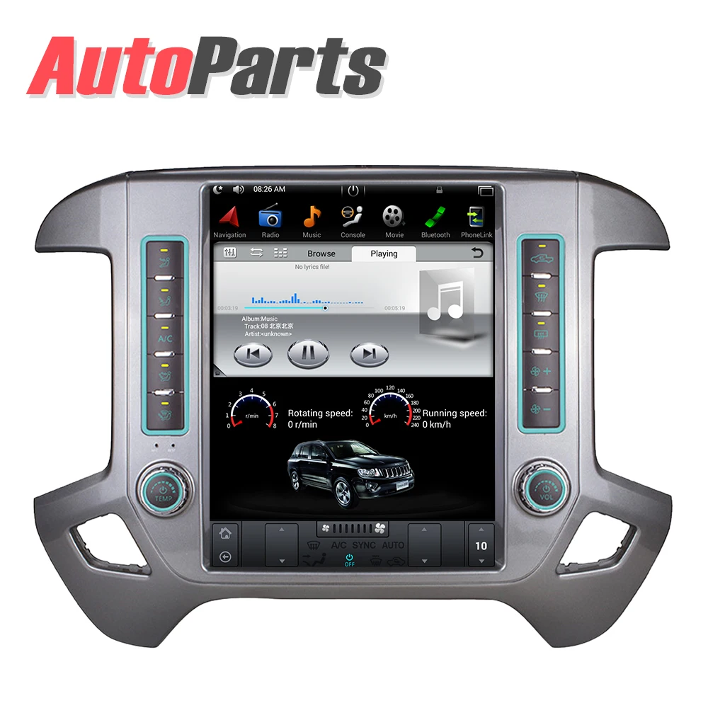 Discount Android 7.1 12.1" Tesla style Vertical car radio navigation player For Chevrolet Silverado and GMC Sierra 2014 2015 2016 - 2018 1