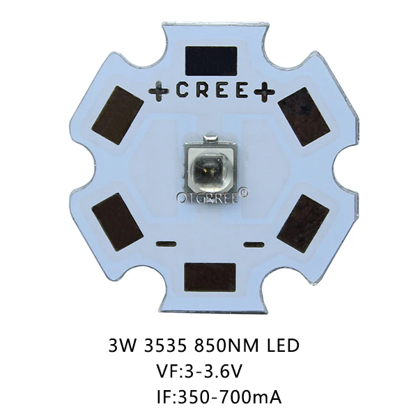 50 шт. 3 Вт 3 Вт 3535 высокая мощность светодиодный 850nm 940Nm 730nm инфракрасный светодиодный ИК-излучатель диод для ночного видения CCTV DIY - Испускаемый цвет: 3V IR 850nm
