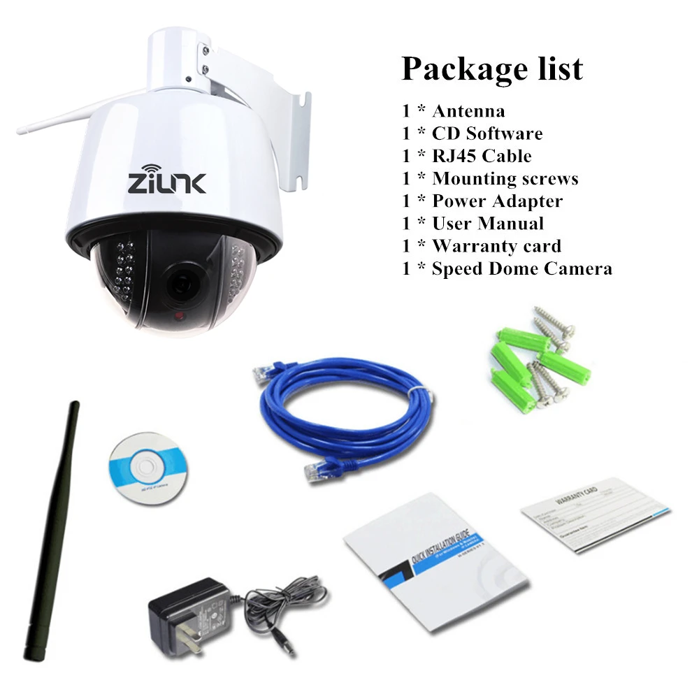 ZILNK PTZ скоростная купольная камера 5X оптический зум 960P HD безопасность WiFi ip-камера водонепроницаемая IP66 Обнаружение движения Поддержка карты 128 ГБ