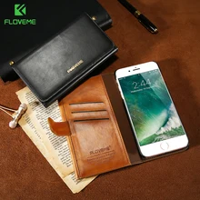 Floveme Floding Бумажник Флип кожаный чехол для iPhone 7 Plus для iPhone 6 6 S плюс 4.7 и 5.5 Роскошные Магнитная Съемная крышка Сумки