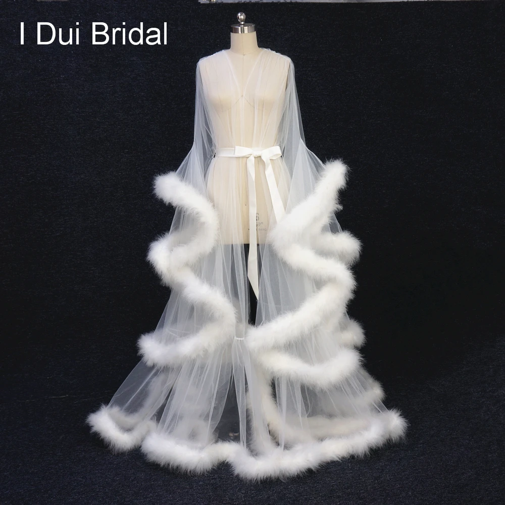 tulle feather robe