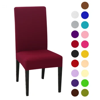 

10pcs Solid Color Chair Cover Spandex Stretch Elastic Slipcovers Chair Covers White For Dining Room Banquet Hotel Kitchen