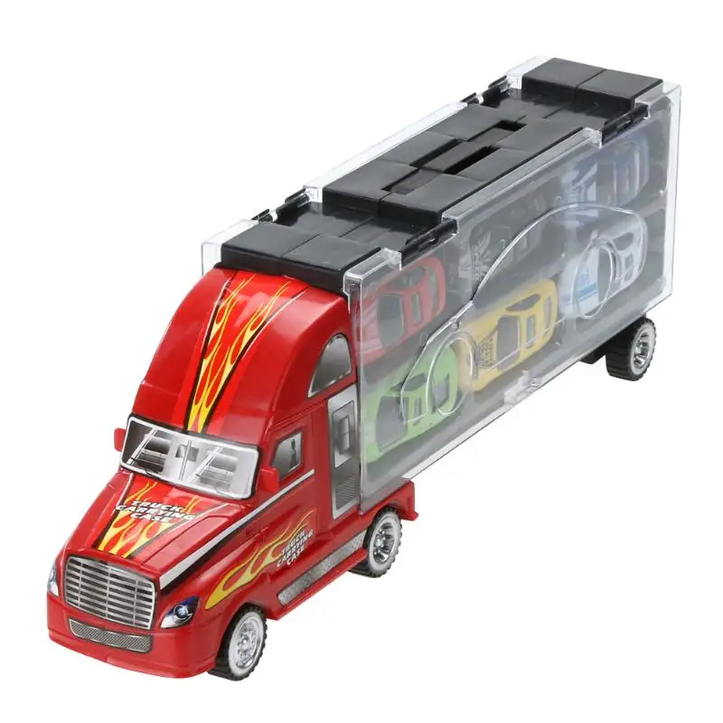 

12pcs/set Mini Pull Back Metal Diecast Alloy Car Toy Children 12 Racing Car Module Toy Container Truck Kids Toy Gift