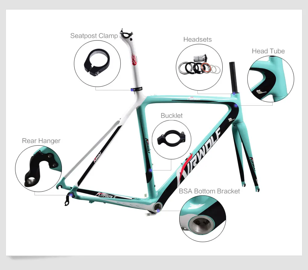 Cheap 2018 carbon bike frame UD black carbon road frame BSA cheap carbon frame road bike V brake road carbon bike frame 18