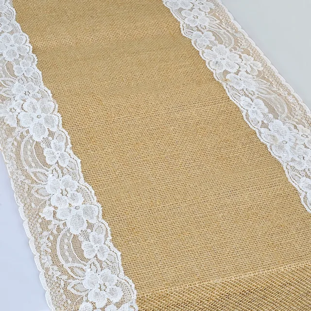 Vintage Table Runners For Wedding Decoration Burlap Lace Vintage Table Runners For Wedding Decoration Burlap Lace Runner Natural Jute Country Party Home