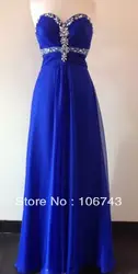 Бесплатная доставка новая мода 2016 платья макси vestidos formales платье длинное платье выпускного вечера платья кристалл королевский синий