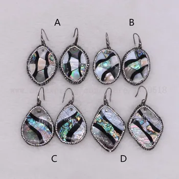 

5 pairs abalone earrings Drop earring natural shell earrings dangle earrings Gems stone jewelry custome jewelry 2232