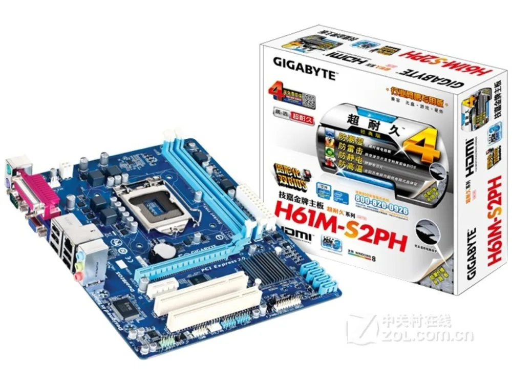 Новинка десктопная Материнская плата GIGABYTE H61 LGA 1155 i3 i5 i7 DDR3 16 ГБ|Материнские платы|