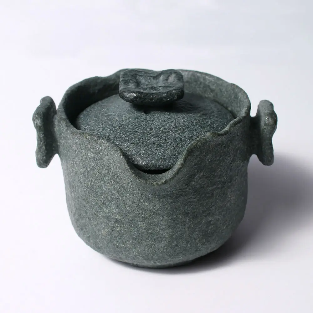 

Handmade Granodiorite Stone Gongfu Tea Gaiwan with Filter Brewing Teapot 150ml