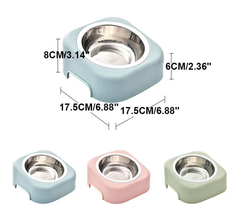 Пластиковая миска для кошек 8 градусов, шейный защита, прочная, нескользящая собачья пища, питьевая кормушка для кота, миска, подставка для домашних животных