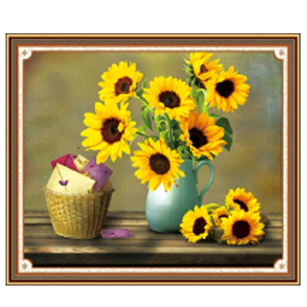 

DIY 5D Diamond Painting bunch yellow Flower scene Diamond Embroidery flower yellow Cross Stitch fulll round Home Decor