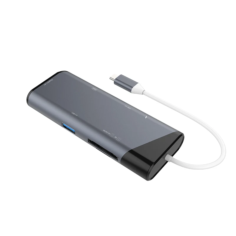 USB Type C к HDMI 4K Gigabit Ethernet адаптер RJ45 SD TF кардридер 3 0 HUB Combo с PD для Macbook Pro 2018|USB-хабы| |