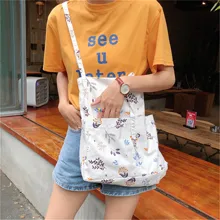 Хлопковая парусиновая Экологичная для шоппинга с ручкой большая сумка через плечо внешняя сумка с принтом Сельский Цветок 95301