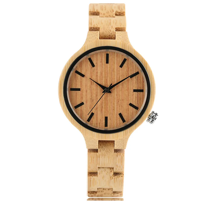 

Casual Watch Women Handmade Wooden Dress Entire Bamboo Quartz Wristwatches Fashion Bangle Relojes Mujer 2017 Female Clock Gifts