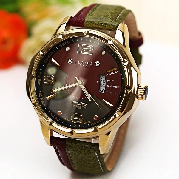 julius army led shock resistant military quartz watch