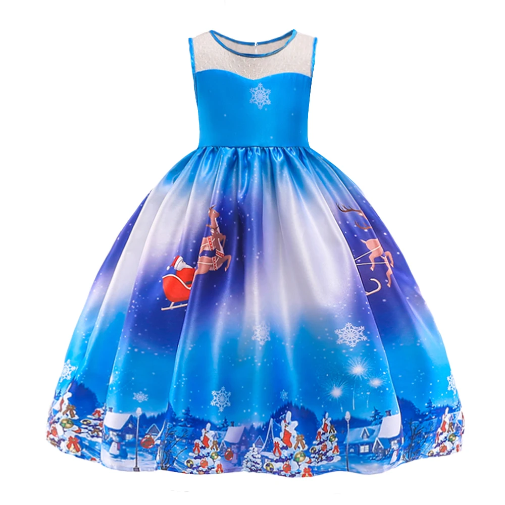 

BAOHULU Teens Sleeveless Formal Christmas Dress Santa Claus Princess Ball Gown Party Dresses for Girls 2-11 Years Kids Clothing