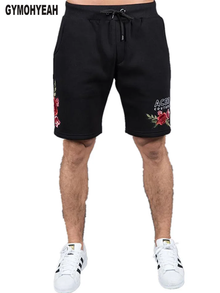 GYMOHYEAH летний пляжные шорты мужские Лидер продаж выше колена тренажерные залы шорты для фитнеса бодибилдинга бегунов треники костюмы
