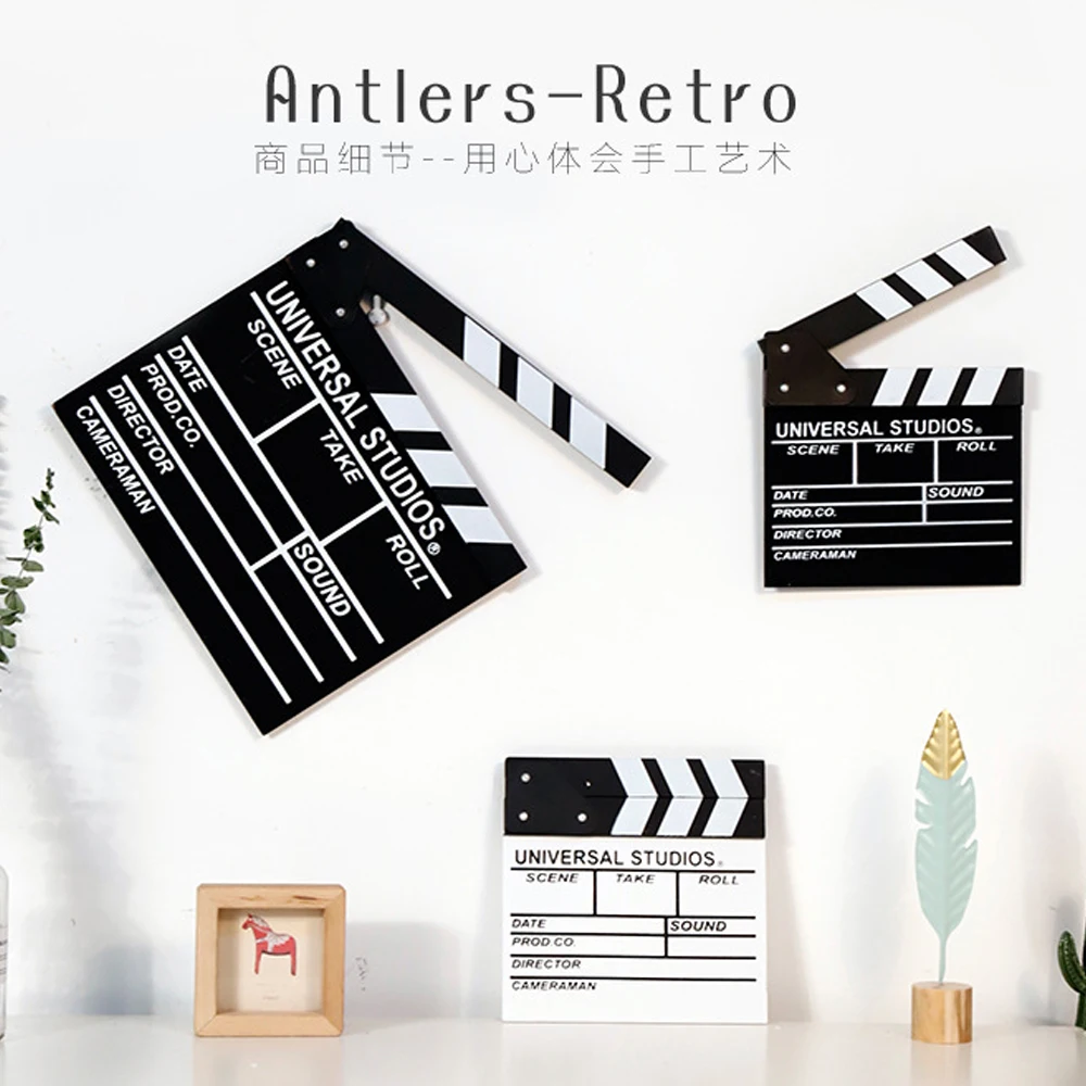 

Wooden crafts Director Video Clapboard Film Movie Clapper Board Decorative ornaments small