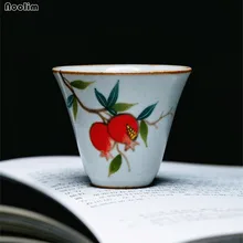 NOOLIM Цзиндэчжэнь керамическая Пастельная ручная роспись гранат чайная чашка кунг-фу чайная чашка печь маленькая чашка чайный набор кунг-фу посуда для напитков