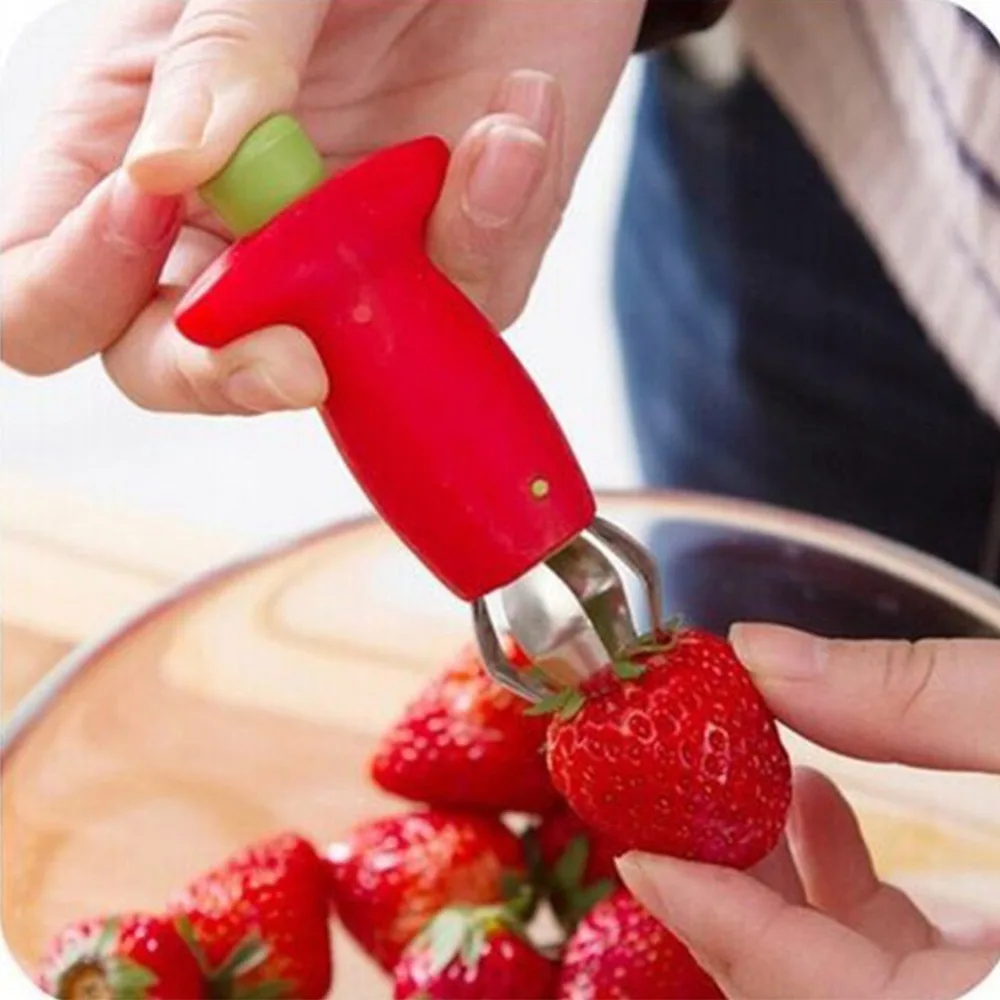 

Creative Strawberry Huller Fruit Leaf Remove Stalks Device Tomato Stalks Spillter Stem Remover Kitchen Accessories Tool