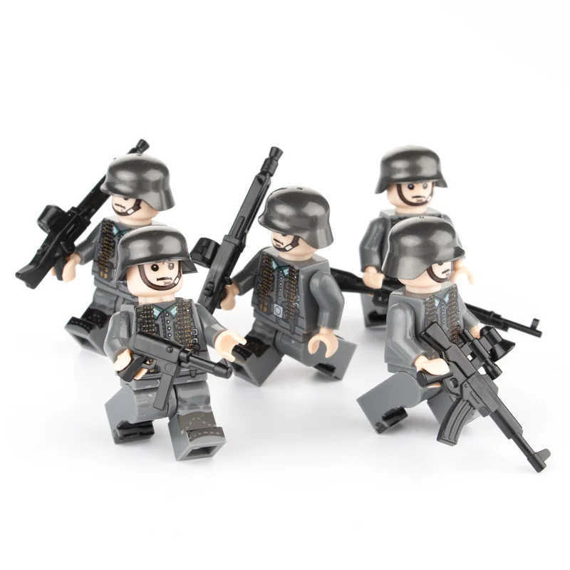 WW2 Parts German Building Blocks Soldier Arms Base Weapon Gun SWAT Team Police M0C Figure Brick Toys Compatible Military C074