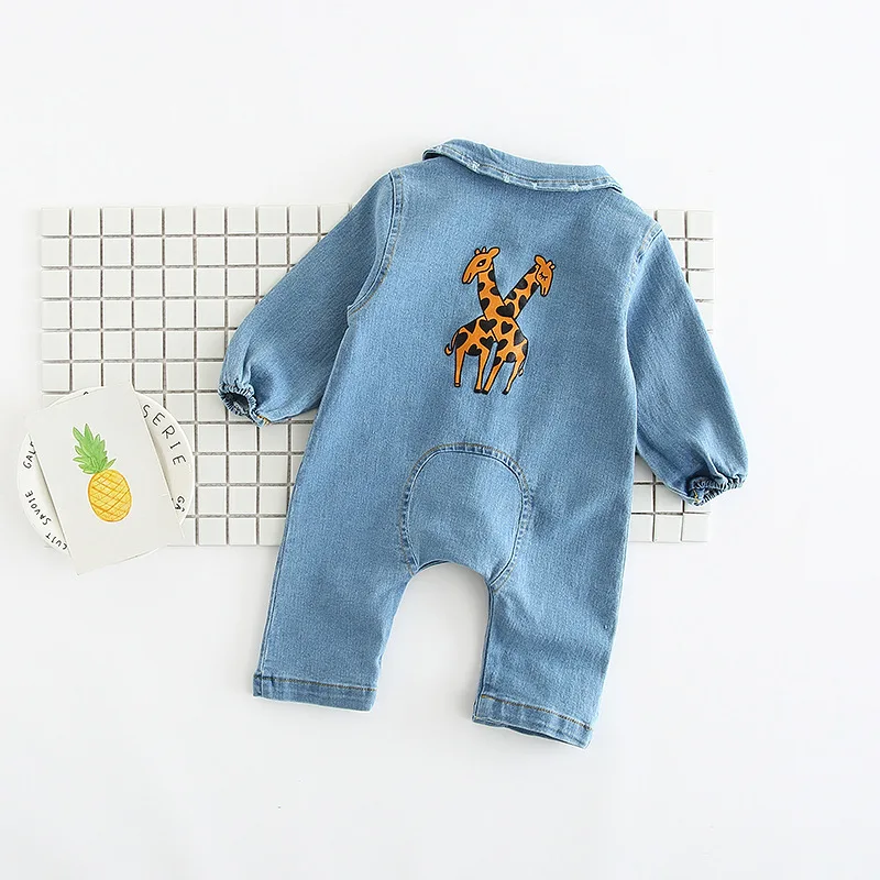 Джинсовый комбинезон с длинным рукавом для мальчиков синего цвета|boys jumpsuit|romper