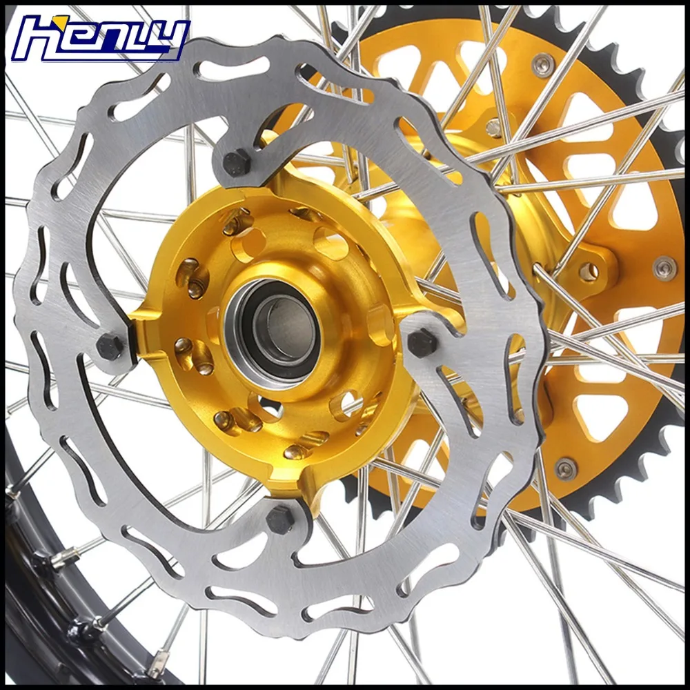 21/19 MX грязи велосипедные колеса диски набор для SUZUKI RMZ250 2007- RMZ450 2005- передние 250 мм задние 240 мм диски