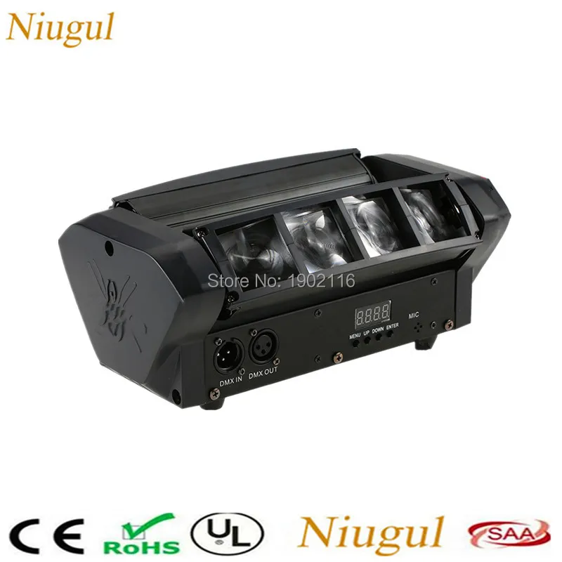 

Niugul Mini LED Spider Light/8X10W RGBW Scan LED Beam Light/DJ Disco KTV DMX512 Stage Lighting/Wedding Party LED Lights Scanner