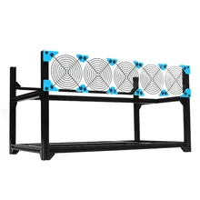 2017 New 6 GPU Aluminum Stackable Open Air Frame Miner Mining Rig Case Miner Park Computer Ethereum ETH BTC Coin Miner Frame Kit